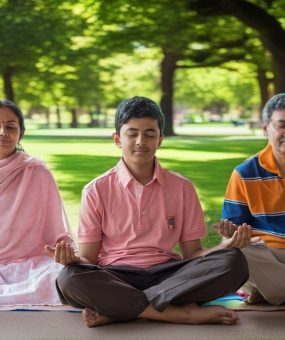 Yoga - Meditating with family