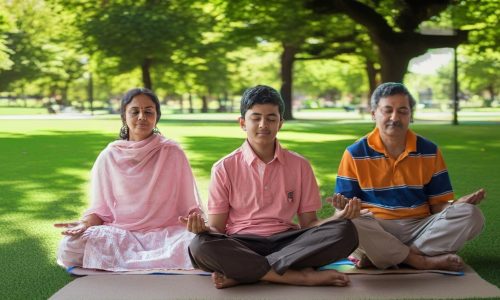 Yoga - Meditating with family