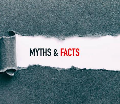 MYTHS AND FACTS written under torn paper.